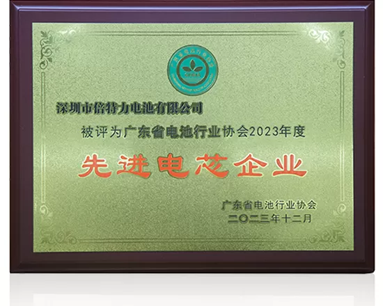 Advanced Battery Cell Enterprise of GuangDong Battery Industry
Association in 2023